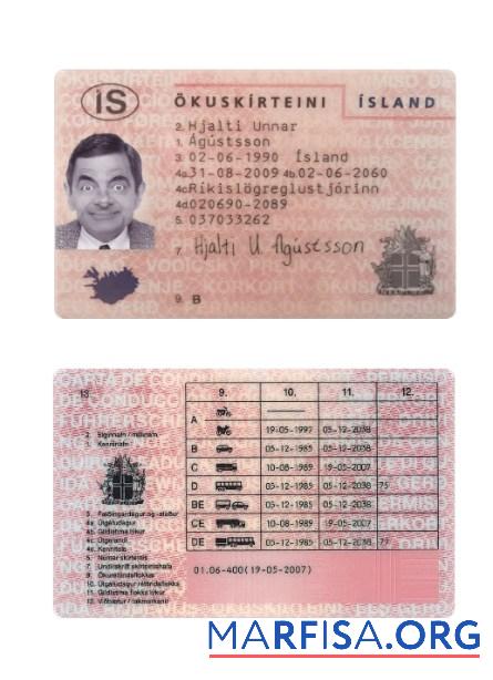Realistic Iceland driving license download for verification